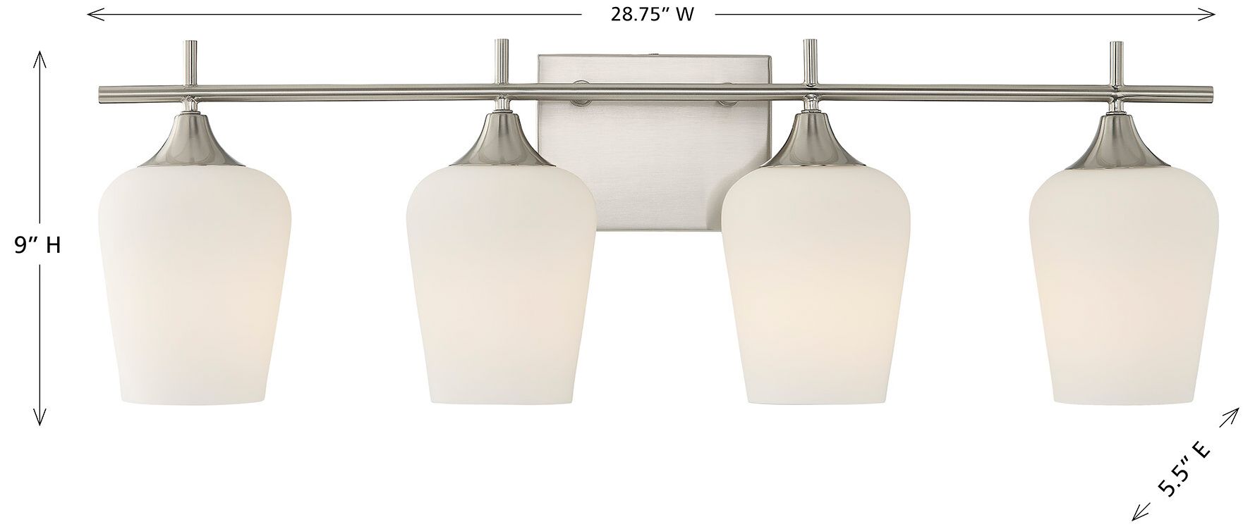 Octave 4-Light Bathroom Vanity Light in Satin Nickel