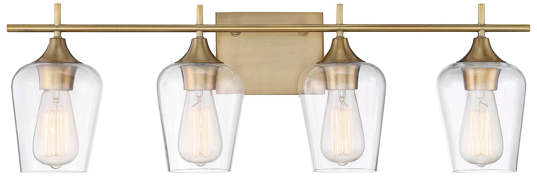 Octave 4-Light Bathroom Vanity Light in Warm Brass