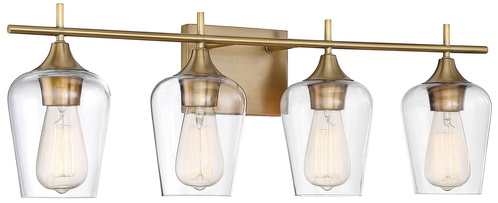 Image 3 Octave 4-Light Bathroom Vanity Light in Warm Brass more views