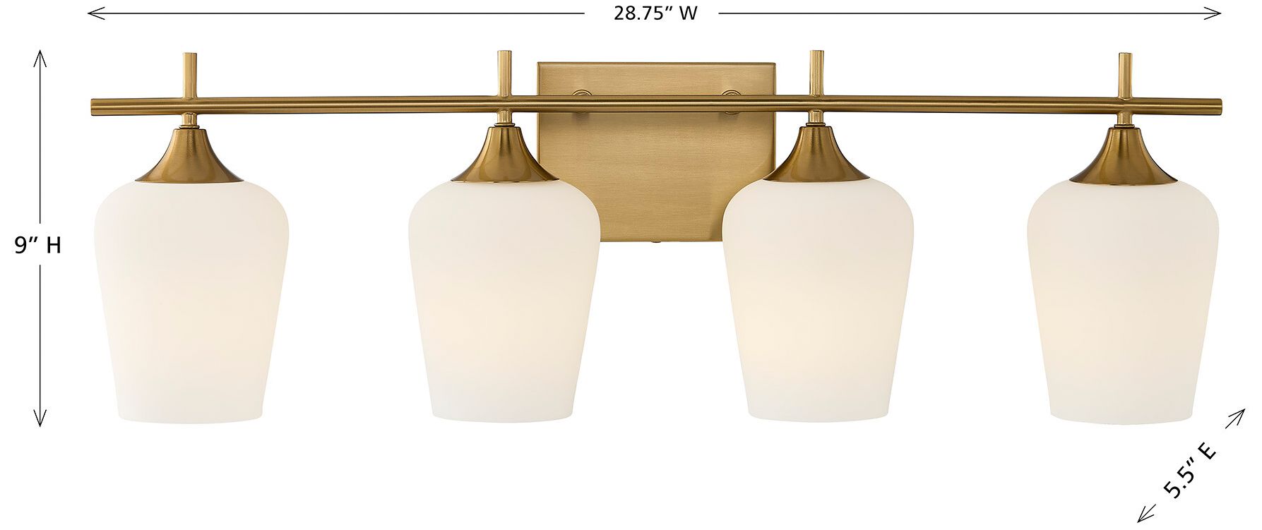 Image 6 Octave 4-Light Bathroom Vanity Light in Warm Brass more views