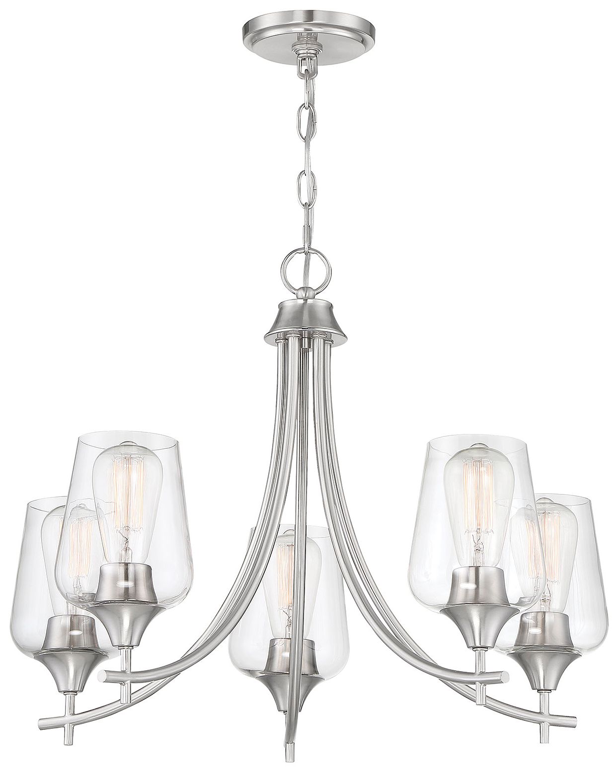 Image 3 Octave 5-Light Chandelier in Satin Nickel more views