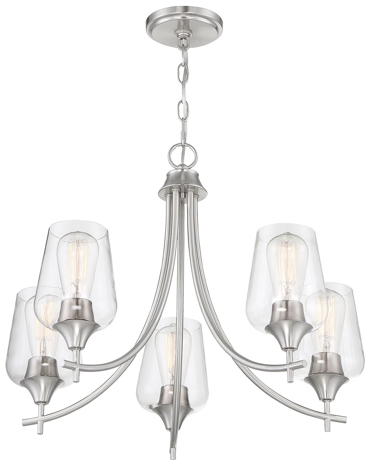 Image 4 Octave 5-Light Chandelier in Satin Nickel more views