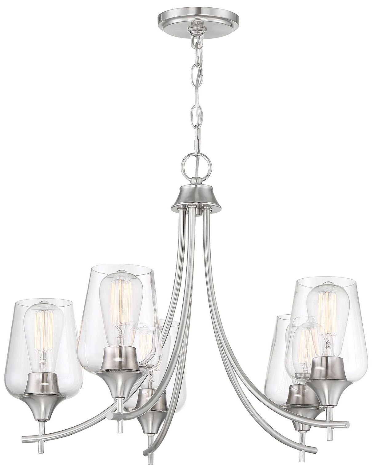Image 5 Octave 5-Light Chandelier in Satin Nickel more views