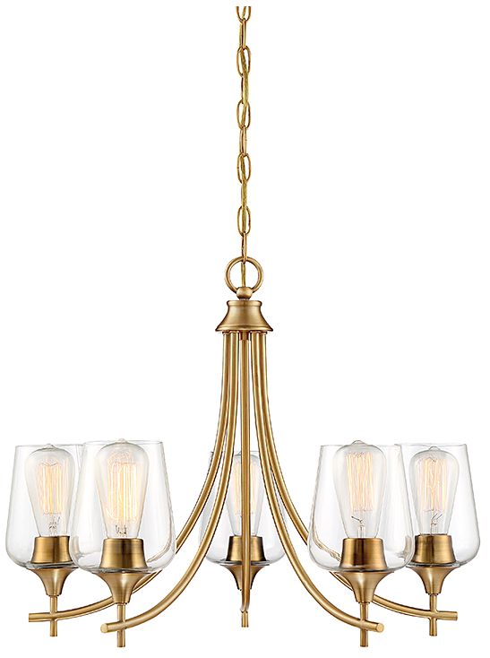 Octave 5-Light Chandelier in Warm Brass