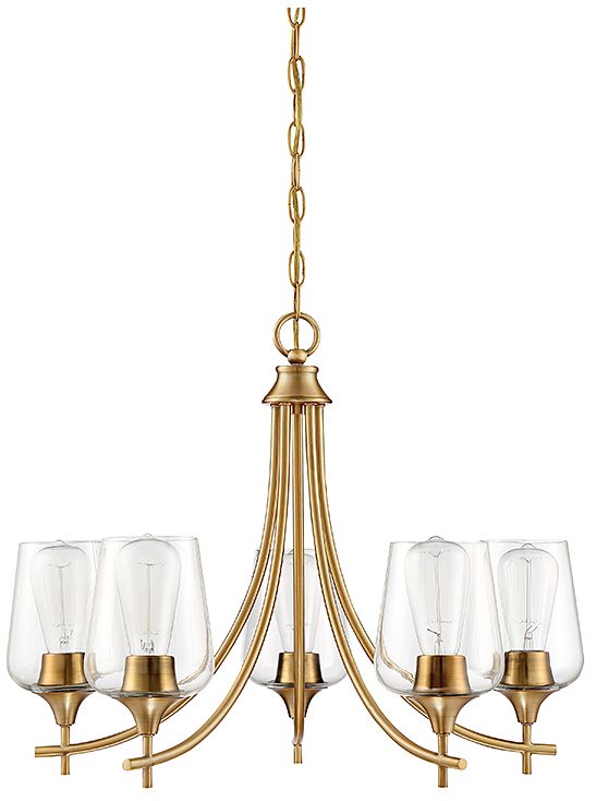 Image 3 Octave 5-Light Chandelier in Warm Brass more views
