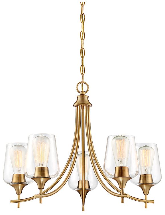 Image 4 Octave 5-Light Chandelier in Warm Brass more views