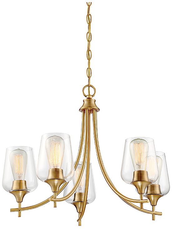 Image 6 Octave 5-Light Chandelier in Warm Brass more views