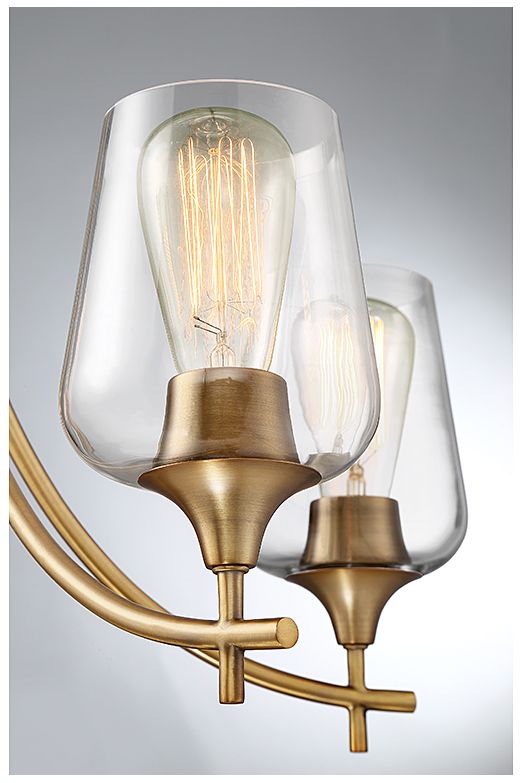 Image 7 Octave 5-Light Chandelier in Warm Brass more views