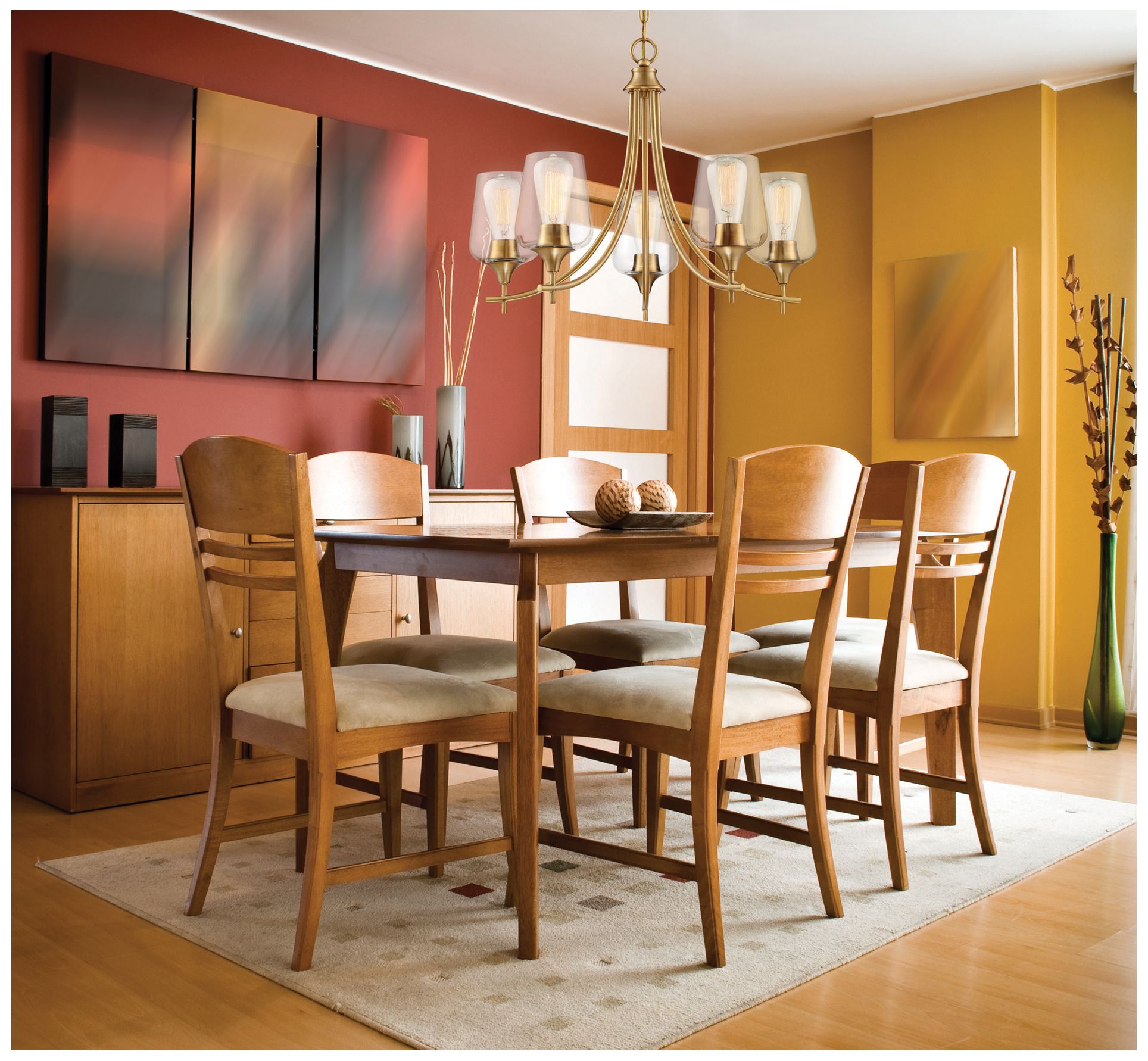 Octave 5-Light Chandelier in Warm Brass