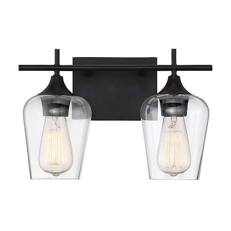 Image 1 Octave 9 1/2" High English Bronze 2-Light Wall Sconce