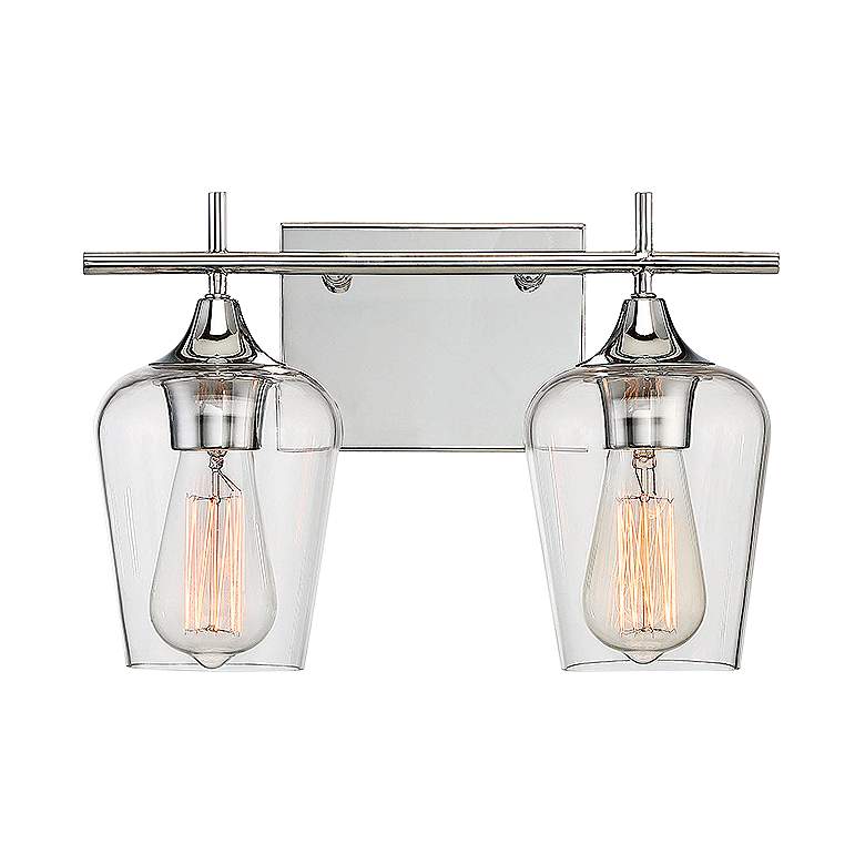 Image 1 Octave 9 1/2" High Polished Chrome 2-Light Wall Sconce