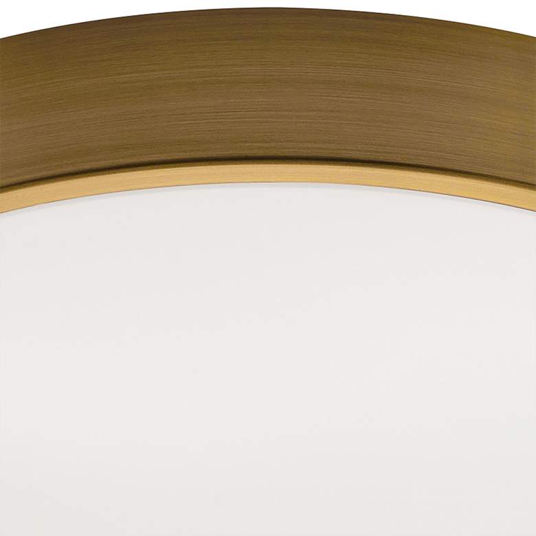 Image 4 Octavia 12" Wide Round Satin Brass LED Semi-Flushmount Ceiling Light more views
