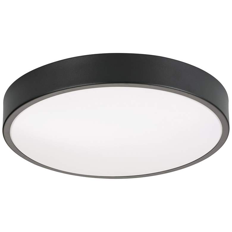 Image 2 Octavia 14" Wide Round Black Metal LED Ceiling Light