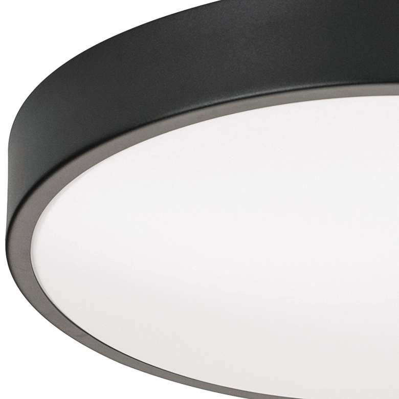 Image 4 Octavia 14" Wide Round Black Metal LED Ceiling Light more views