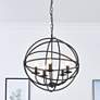 2_Octavia 19 3/4" Wide Dark Brown 5-Light Globe Pendant