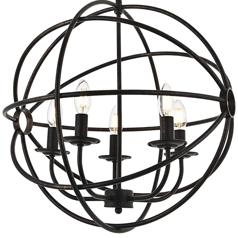 Image 4 Octavia 19 3/4" Wide Dark Brown 5-Light Globe Pendant more views