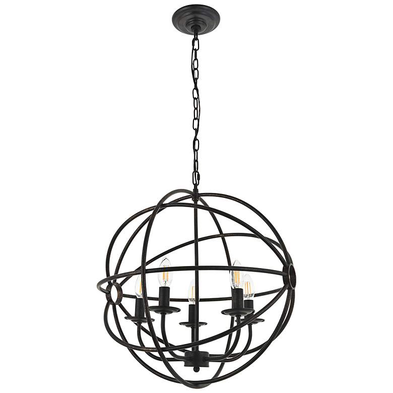 Image 5 Octavia 19 3/4" Wide Dark Brown 5-Light Globe Pendant more views