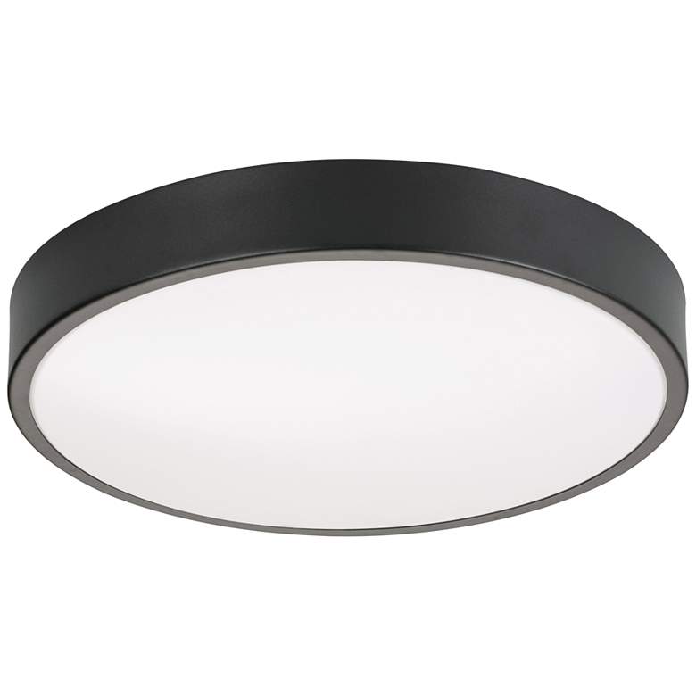 Image 2 Octavia 19" Wide Round Black Metal LED Flushmount Ceiling Light