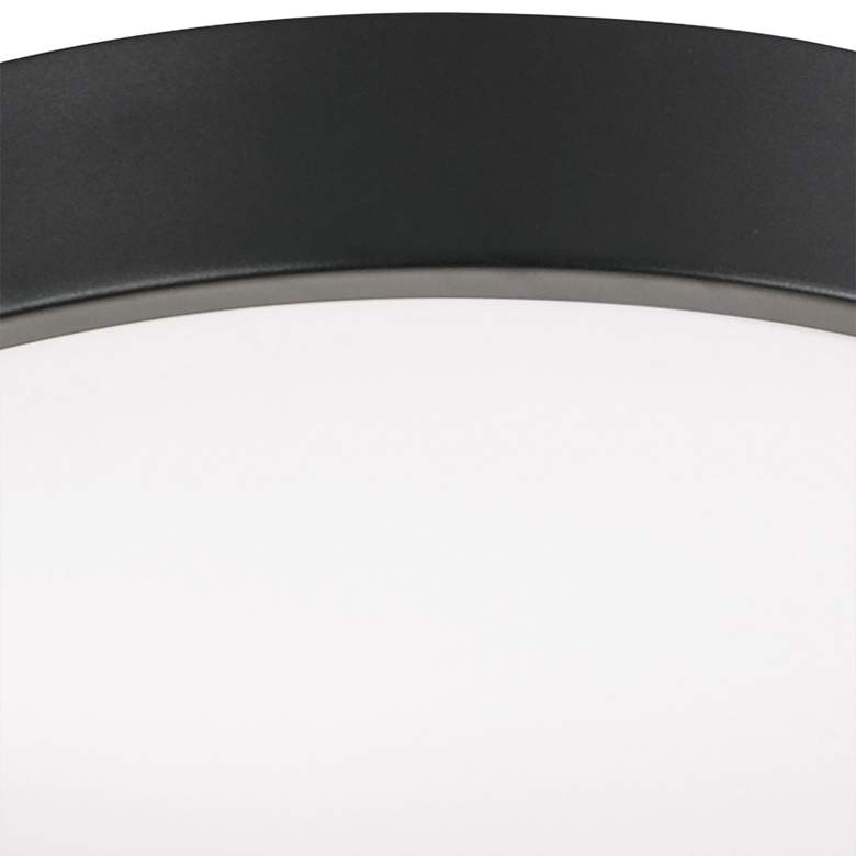 Image 3 Octavia 19" Wide Round Black Metal LED Flushmount Ceiling Light more views