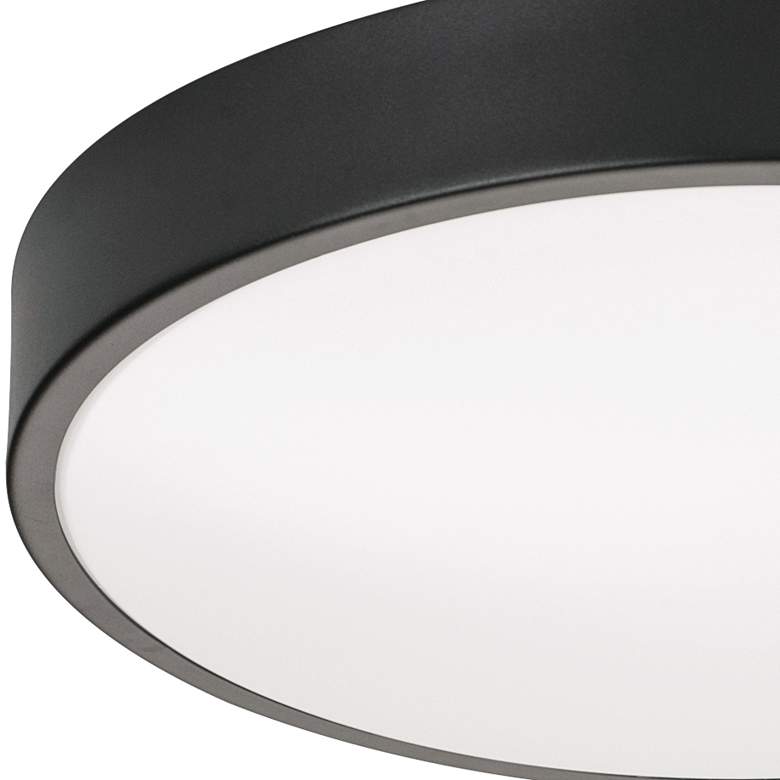 Image 4 Octavia 19" Wide Round Black Metal LED Flushmount Ceiling Light more views