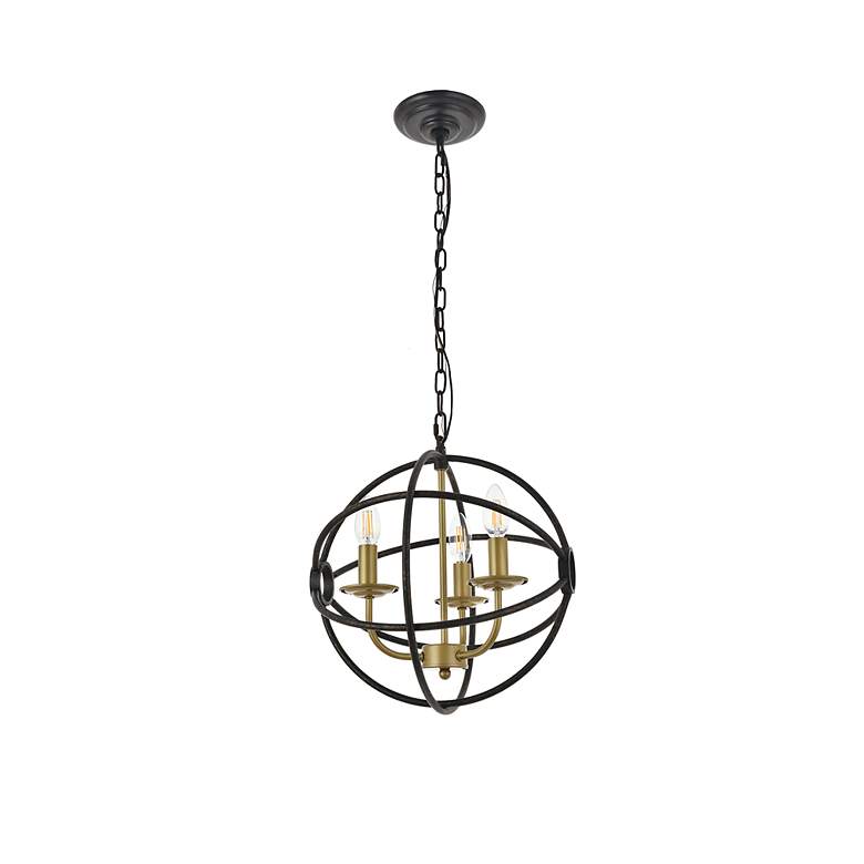 Image 6 Octavia 3 Lt Brass And Dark Brown Pendant more views