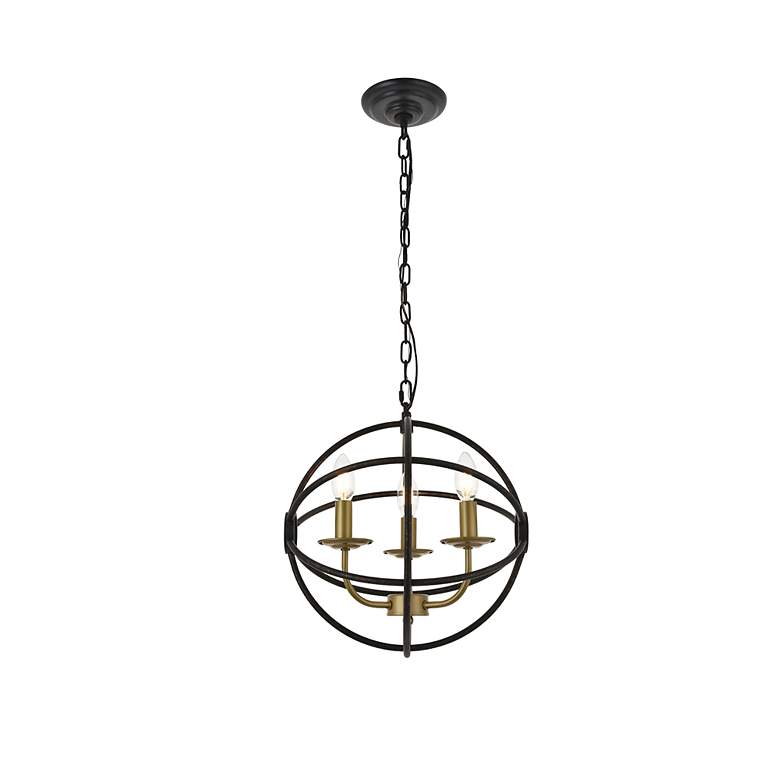 Image 7 Octavia 3 Lt Brass And Dark Brown Pendant more views