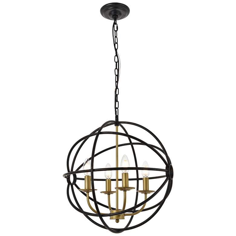 Image 1 Octavia 4 Lt Brass And Dark Brown Pendant