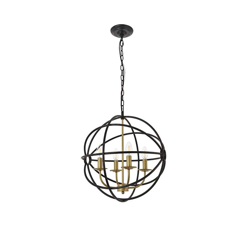 Image 4 Octavia 4 Lt Brass And Dark Brown Pendant more views