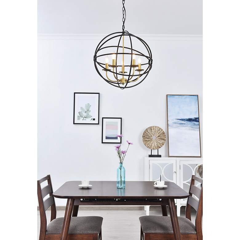 Image 3 Octavia 5 Lt Brass And Dark Brown Pendant more views