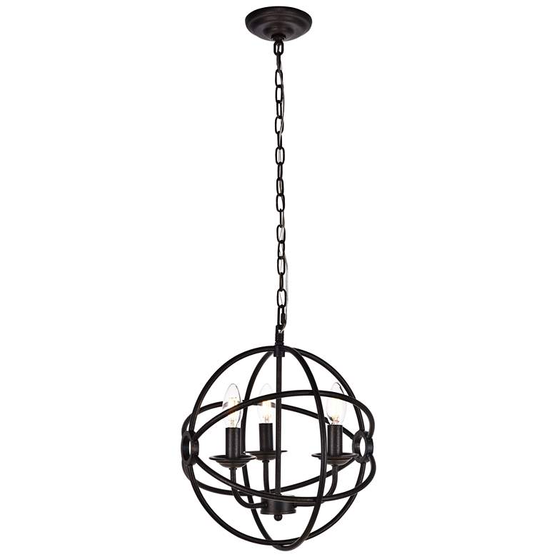 Image 1 Octavia Collection Pendant D14 H15 Lt:3 Dark Brown Finish