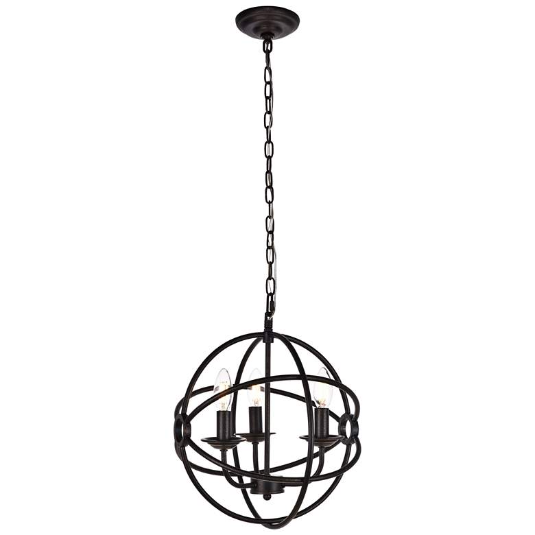 Image 1 Octavia Collection Pendant D14 H15 Lt:3 Dark Brown Finish