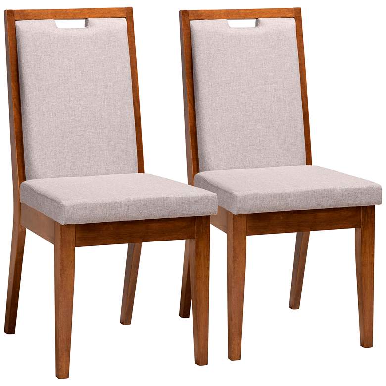 Image 2 Octavia Gray Fabric Dining Chairs Set of 2