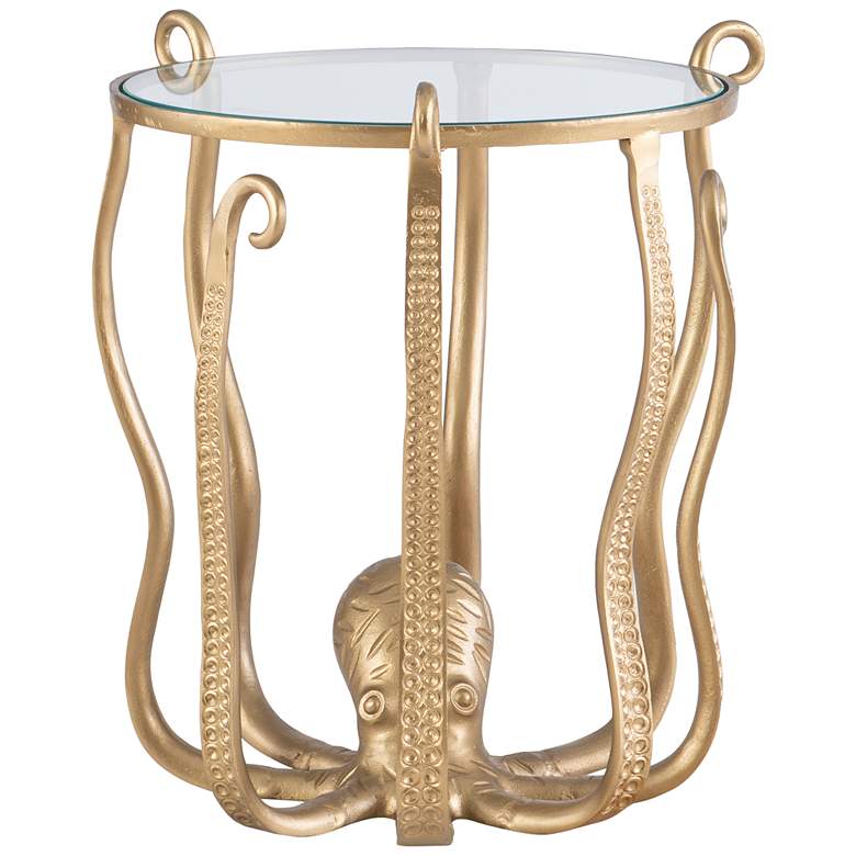 Image 2 Octavia Octopus 20" Wide Antique Gold Side Table