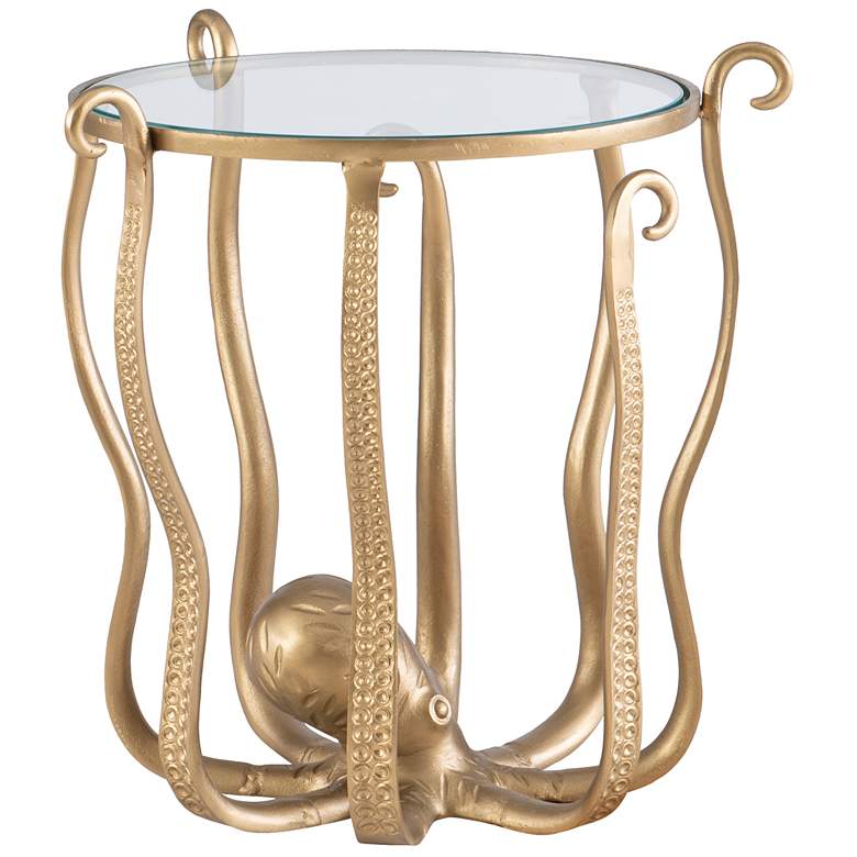 Image 4 Octavia Octopus 20" Wide Antique Gold Side Table more views