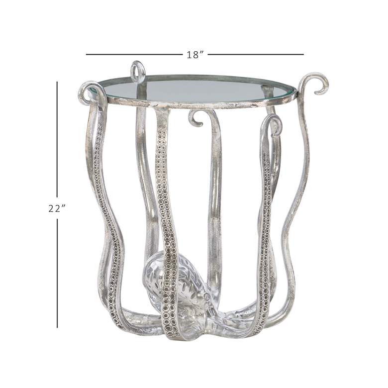 Image 7 Octavia Octopus 20" Wide Silver Side Table more views
