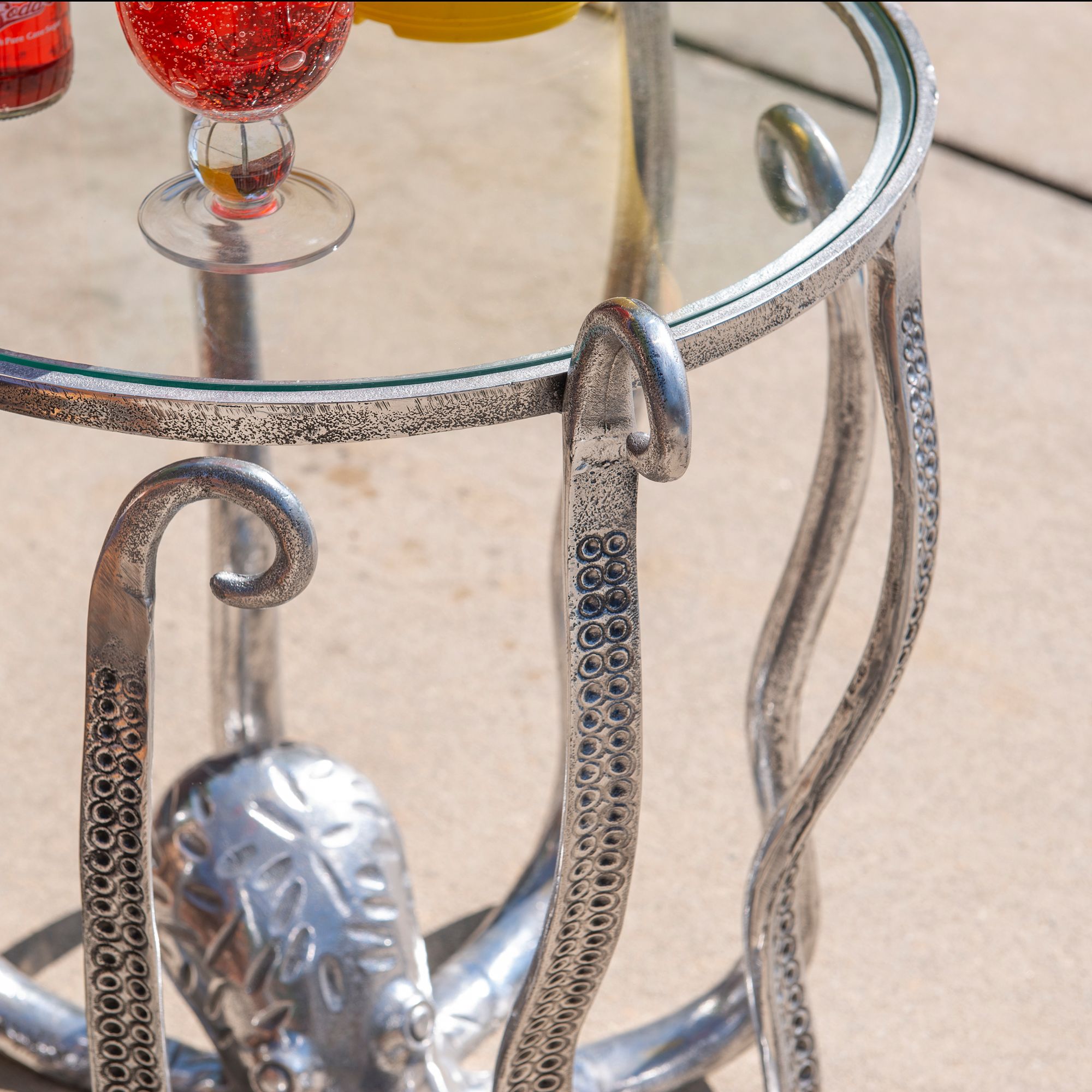 Octavia Octopus 20" Wide Silver Side Table