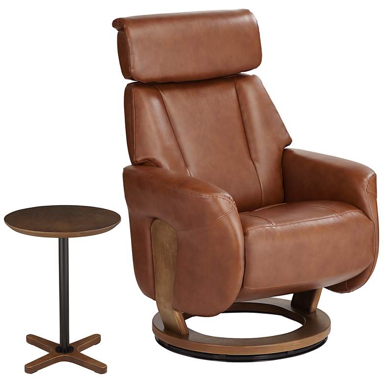 Image 2 Octavian Augusta Brown and Walnut 2-Piece Recliner and Table Set