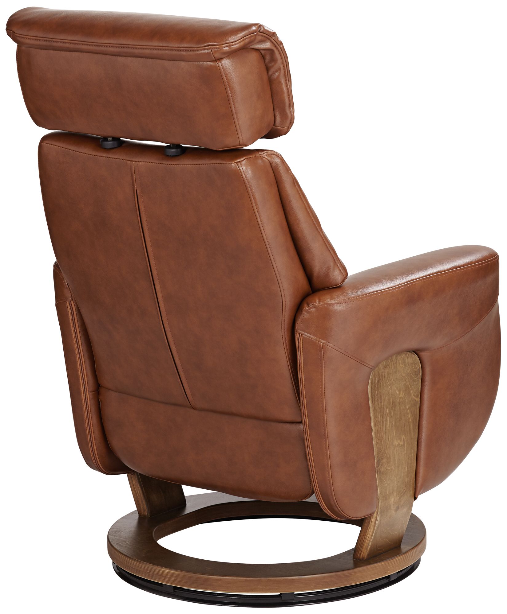 Octavian Augusta Brown Faux Leather 4-Way Modern Recliner Chair in scene