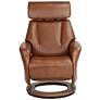 Octavian Augusta Brown Faux Leather 4-Way Modern Recliner Chair in scene