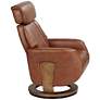 Octavian Augusta Brown Faux Leather 4-Way Modern Recliner Chair in scene