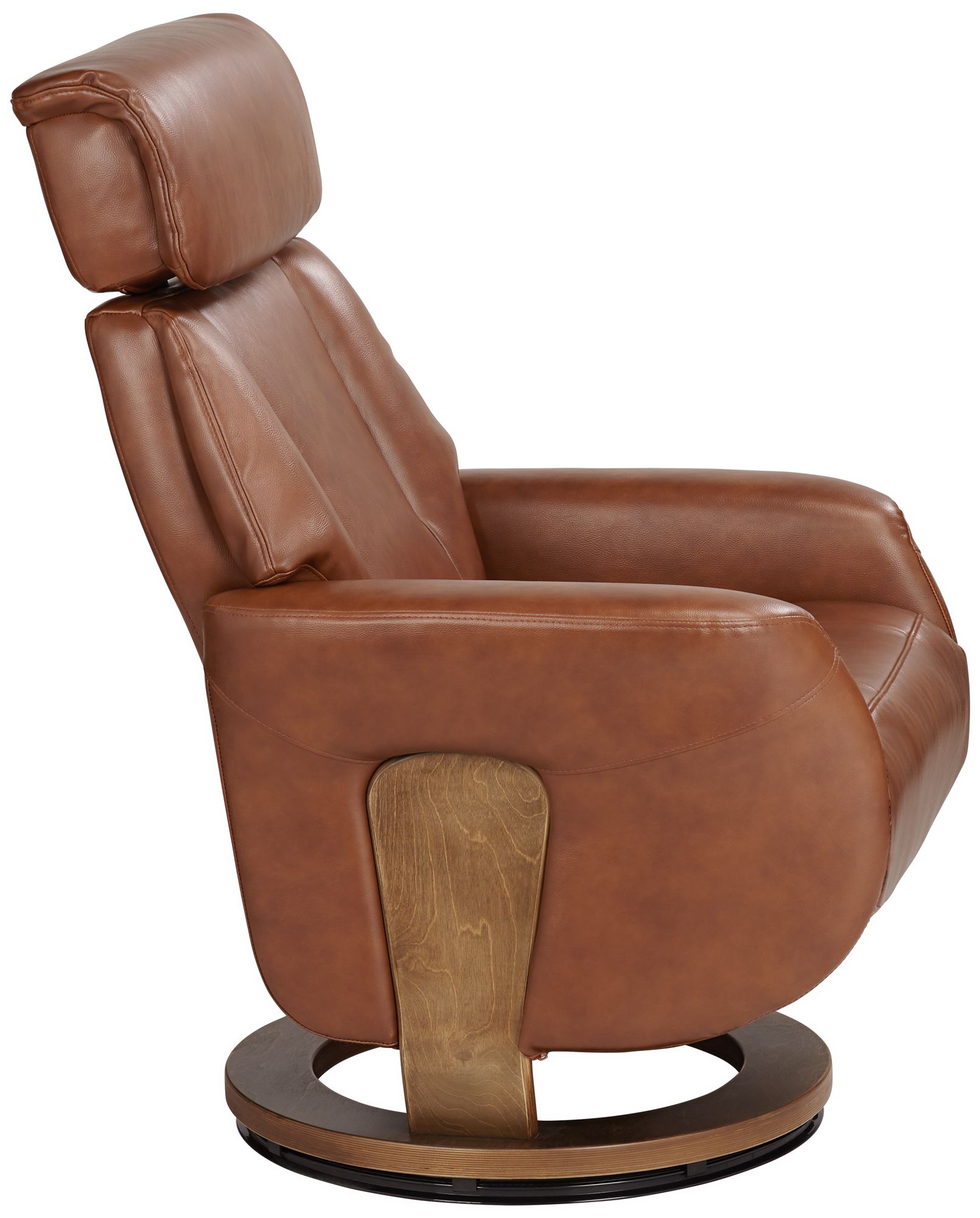 Octavian Augusta Brown Faux Leather 4-Way Recliners Set of 2 in scene