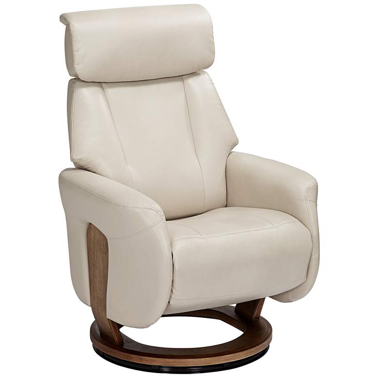 Image 3 Octavian Augusta Taupe and Walnut 2-Piece Recliner and Table Set more views