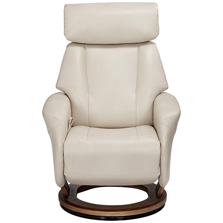 Image 5 Octavian Augusta Taupe and Walnut 2-Piece Recliner and Table Set more views