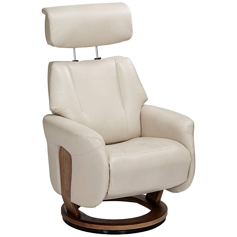 Image 6 Octavian Augusta Taupe and Walnut 2-Piece Recliner and Table Set more views
