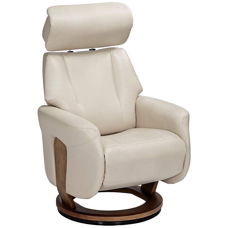 Image 7 Octavian Augusta Taupe and Walnut 2-Piece Recliner and Table Set more views