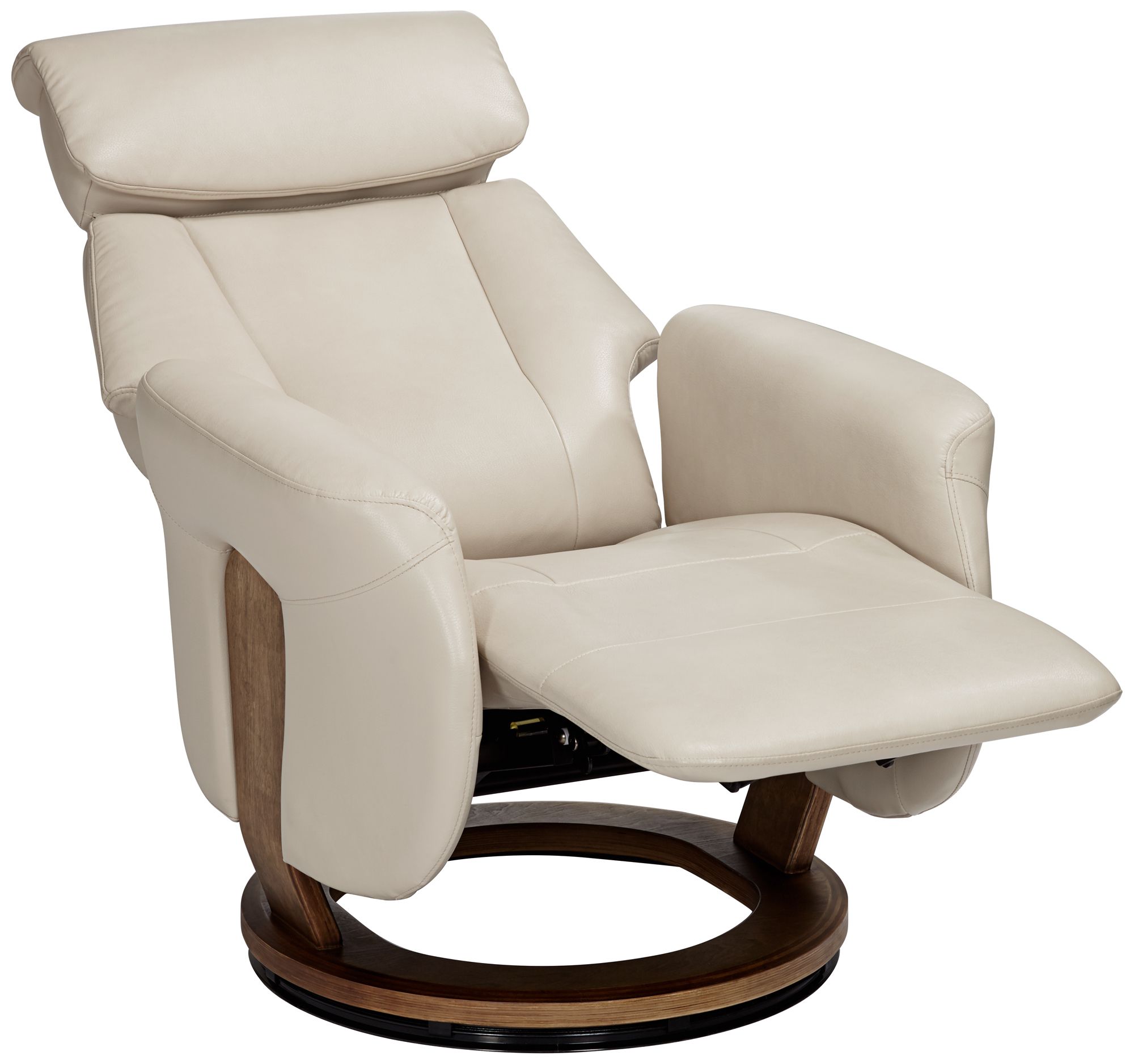 Octavian Augusta Taupe and Walnut 2-Piece Recliner and Table Set in scene