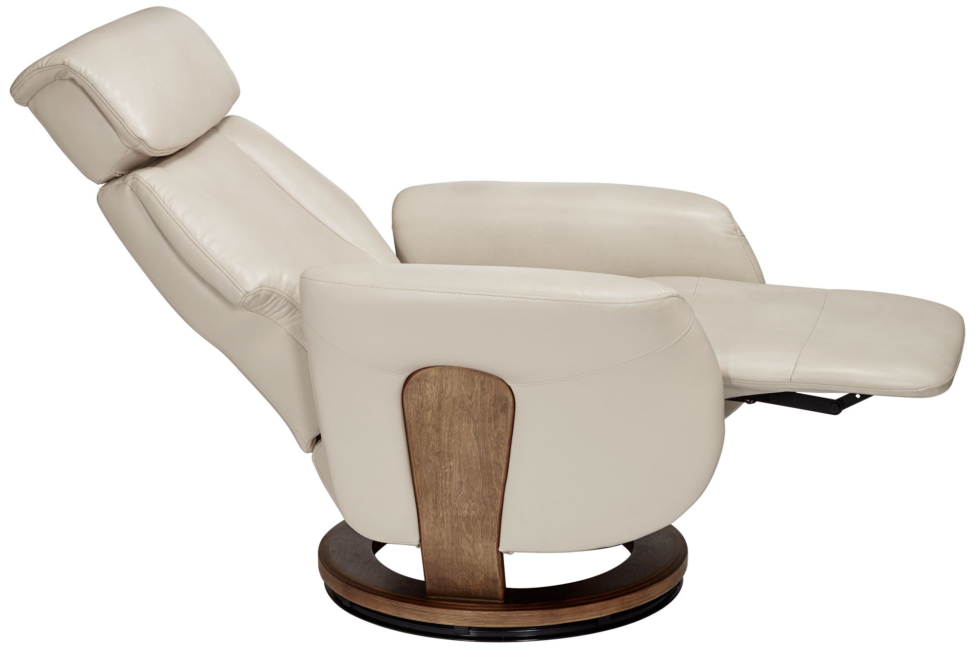 Octavian Augusta Taupe and Walnut 2-Piece Recliner and Table Set in scene