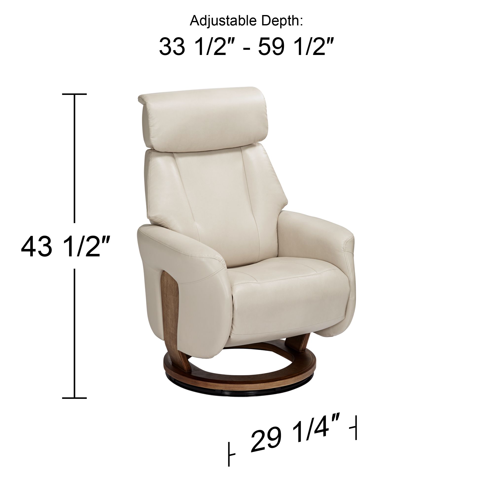 Octavian Taupe Faux Leather 4-Way Recliner Chair in scene