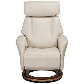 Image5 of Octavian Taupe Faux Leather 4-Way Recliner Chair more views