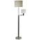 Octavius Black and Silver Floor Lamp with Reading Light